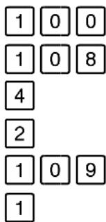 1 0 0 1 0 8 4 2 1 0 9 1