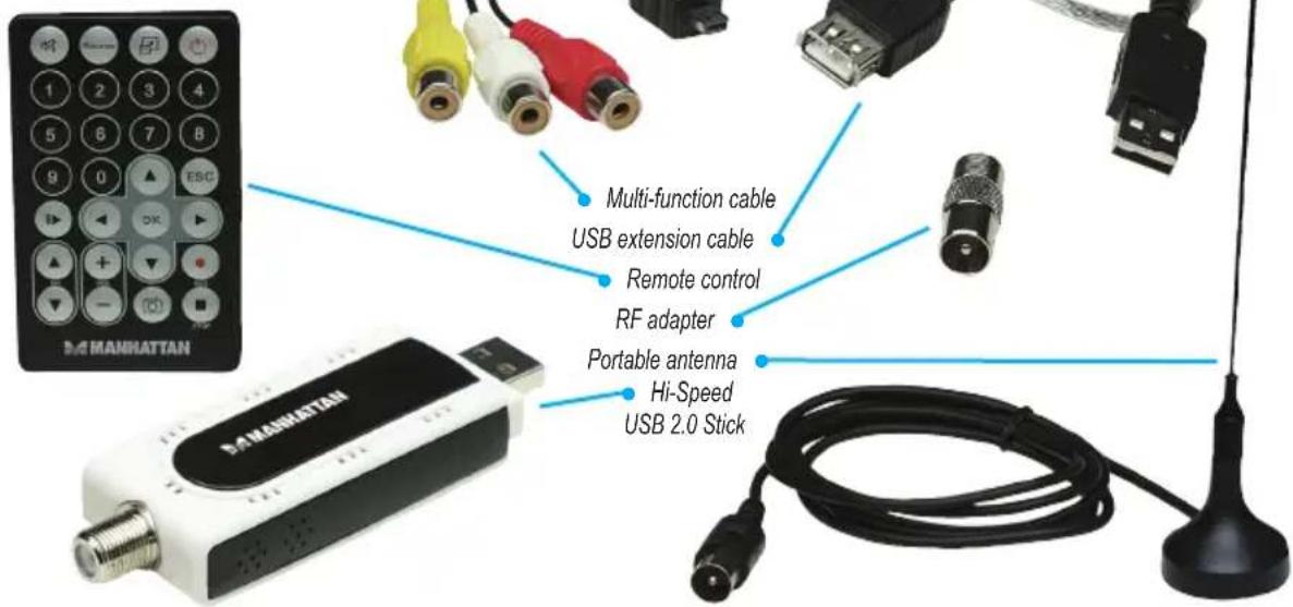Multi-function cable USB extension cable Remote control RF adapter Portable antenna Hi-Speed USB 2.0 Stick