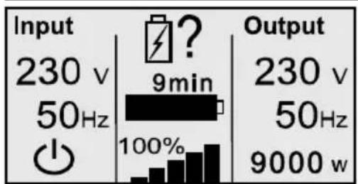 Input 230 v 50Hz 9min 100% Output 230 v 50Hz 9000 w
