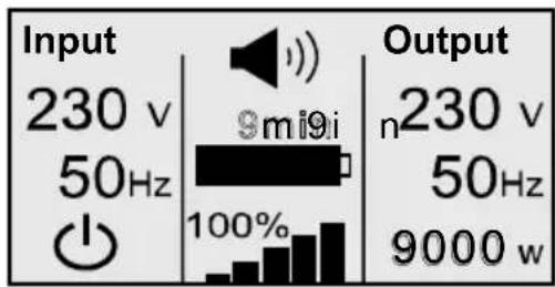 Input 230 v 50Hz 9mi9i 100% Output n230 v 50Hz 9000 w