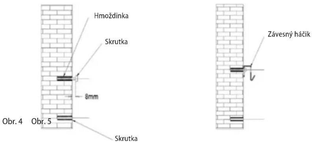 Hmoždinka Skrutka 8mm Obr. 4 Obr. 5 Skrutka Závesný háčik