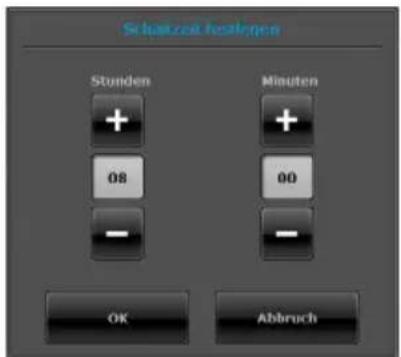 Schwasser festigen Stunden + 08 - OK Minutes + 00 - Abbruch
