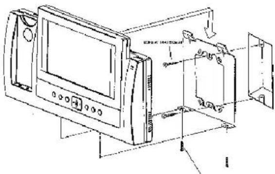 Technical line drawing of a device with labeled components and assembly lines