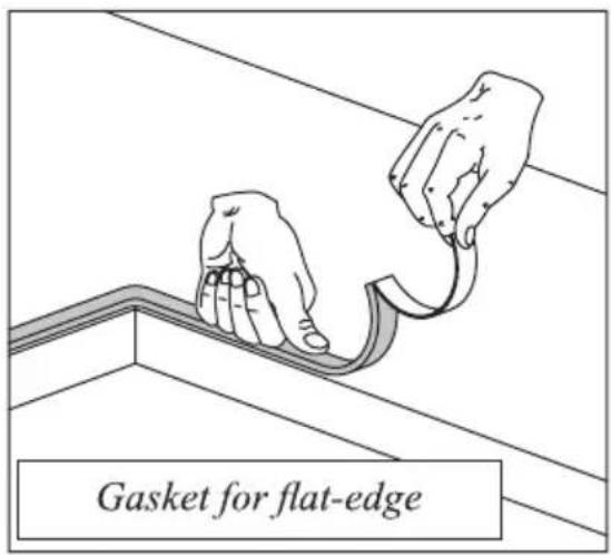 Gasket for flat-edge