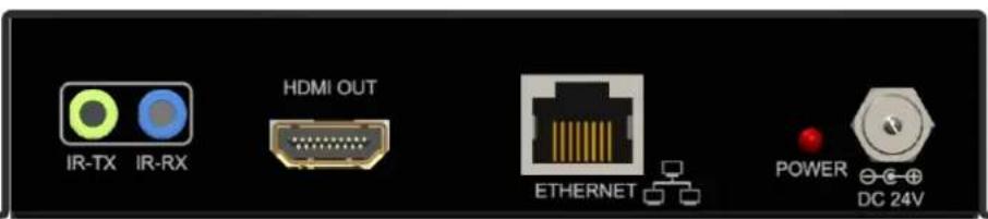 IR-TX IR-RX HDMI OUT ETHERNET POWER DC 24V