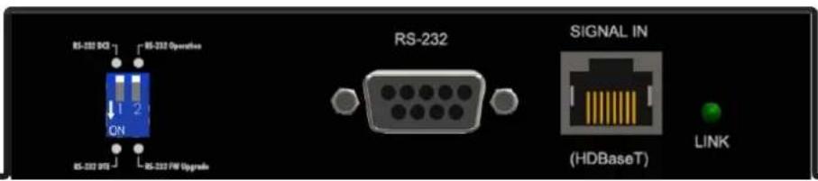 RS-232 DCS RS-232 Operation 1 2 ON RS-232 NFS RS-232 FW Upgrade RS-232 SIGNAL IN (HDBaseT) LINK