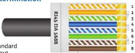 RL45 EIA 568B 1 2 3 4 5 6 7 8 Standard out