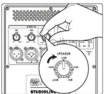 AUDIO EX SPEAKER -1.0 dB -2.4 dB -3.6 dB -4.8 dB STUDIOLIVE