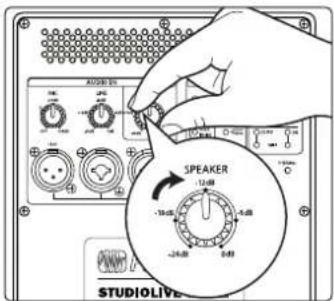 AUDIO SPEAKER 12 dB -10 dB -4 dB -24 dB 0 dB C STUDIOLIVE