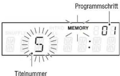 Programmschritt MEMORY 01 Titelnummer