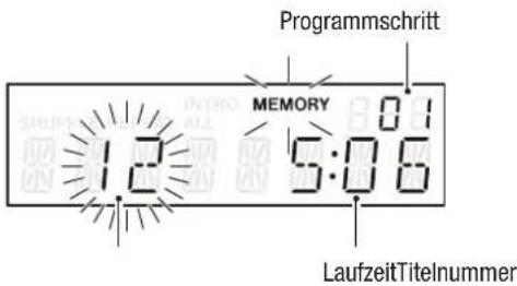 Programmschritt MEMORY 0:1 1:2 5:06 LaufzeitTitelnummer
