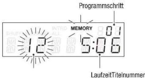 Programmschritt MEMORY 0:1 12 5:06 LaufzeitTitelnummer