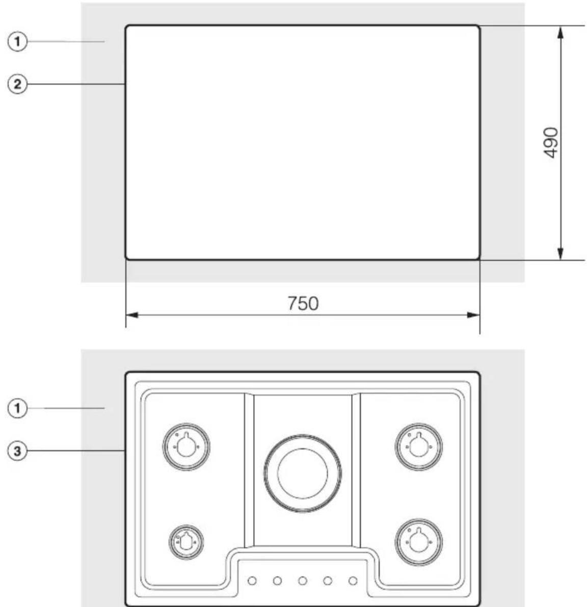 MIELE KM2335 - Installation in a stainless steel worktop - 1