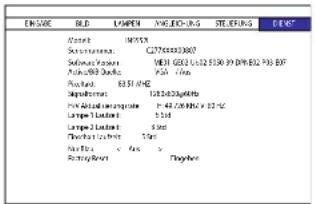 INFOCUS IN5552L - Service-Menü - 1