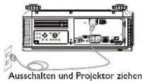 Ausschalten und Projektor ziehen