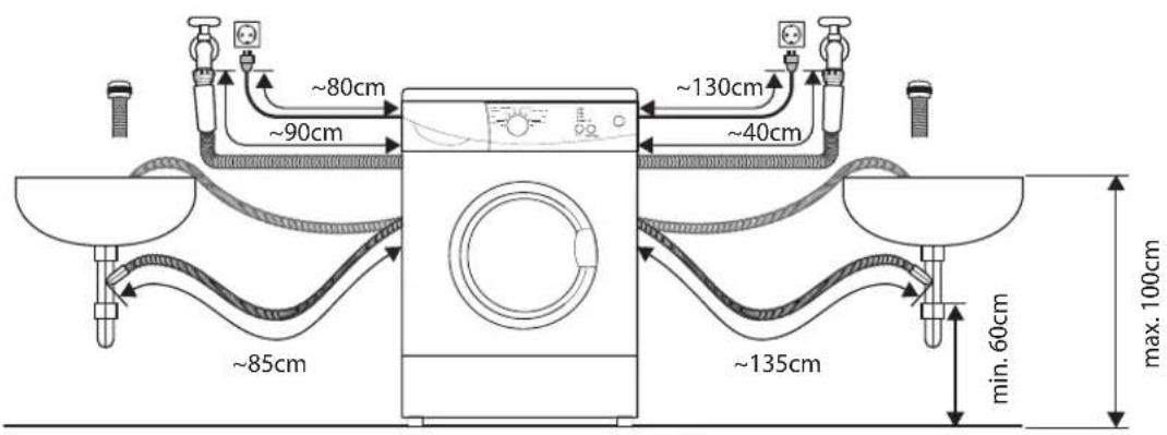 ~80cm ~90cm ~130cm ~40cm ~85cm ~135cm min. 60cm max. 100cm