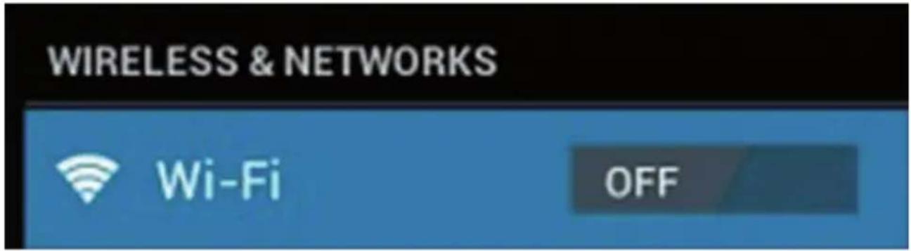 WIRELESS & NETWORKS Wi-Fi OFF