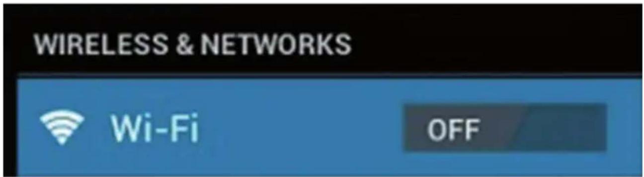 WIRELESS & NETWORKS Wi-Fi OFF
