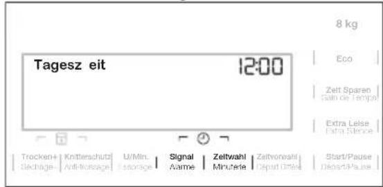 Tagesz eit 12:00 8 kg Eco Zeit Sparen salin de Tempal Extra Leise Extra Steuze Start/Pause Départ/Pause