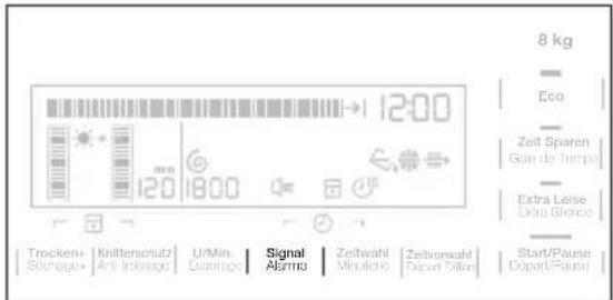 8 kg Eco Zeit Sparen Gain de Tempur Extra Leise Extra Blanche Trocken+ Knitterschutz U/Min Signal Zeitwahl Zeitworwahl Start/Pause Südinger+ Anti-Inkasse Emission Alarms Minutario Dörpart/U-Pause