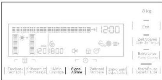 8 kg Eco Zeit Sparen Gain de Tempel Extra Laise Extra Slange Trocken+ Knitterschutz U/Min Signal Zeitwahl Zeitvorwahl Sedrage Anti-Endurance Espaage Alarms Min users Depart Limiter Start/Pause Depart/Hause
