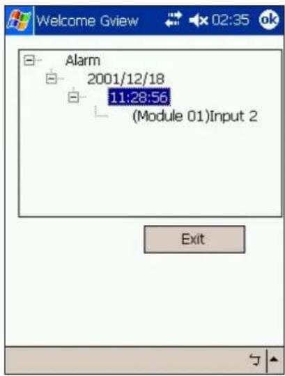 Welcome Gview Alarm 2001/12/18 11:28:56 (Module 01)Input 2 Exit