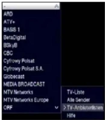 ARD ATV+ BASIS 1 BetaDigital BSkyB CBC Cyfrowy Polsat Cyfrowy Polsat S.A. Globecast MEDIA BROADCAST MTV Networks MTV Networks Europe ORF TV-Liste Alle Sender >TV-Anbieterlisten Hilfe