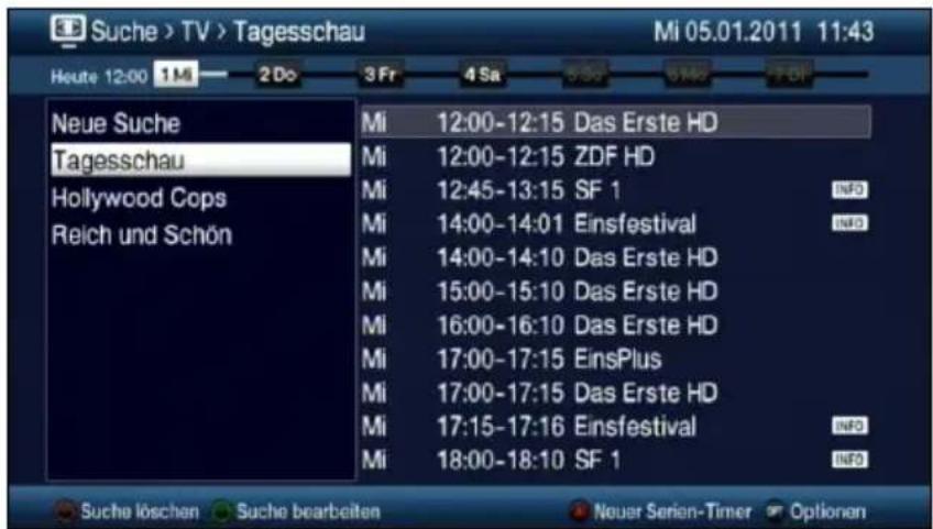 Suche > TV > Tagesschau Mi 05.01.2011 11:43 Heute 12:00 1M 2 Do 3 Fr 4 Sa 5 Sa 6 Sa 7 So Neue Suche Tagesschau Hollywood Cops Reich und Schön Mi 12:00-12:15 Das Erste HD Mi 12:00-12:15 ZDF HD Mi 12:45-13:15 SF 1 info Mi 14:00-14:01 Einsfestival info Mi 14:00-14:10 Das Erste HD Mi 15:00-15:10 Das Erste HD Mi 16:00-16:10 Das Erste HD Mi 17:00-17:15 EinsPlus Mi 17:00-17:15 Das Erste HD Mi 17:15-17:16 Einsfestival info Mi 18:00-18:10 SF 1 info