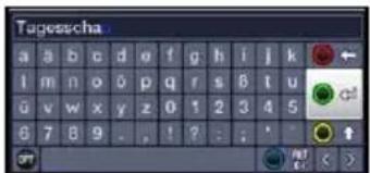 Tagesscha a a b c d e f g h i j k i m n o 0 p q r s 8 t u o v w x y z 0 1 2 3 4 5 6 7 8 9 . , ! ? . ; ' NUT OPT < >