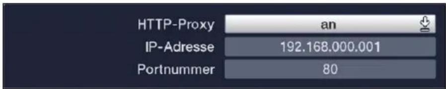 HTTP-Proxy an IP-Adresse 192.168.000.001 Portnummer 80