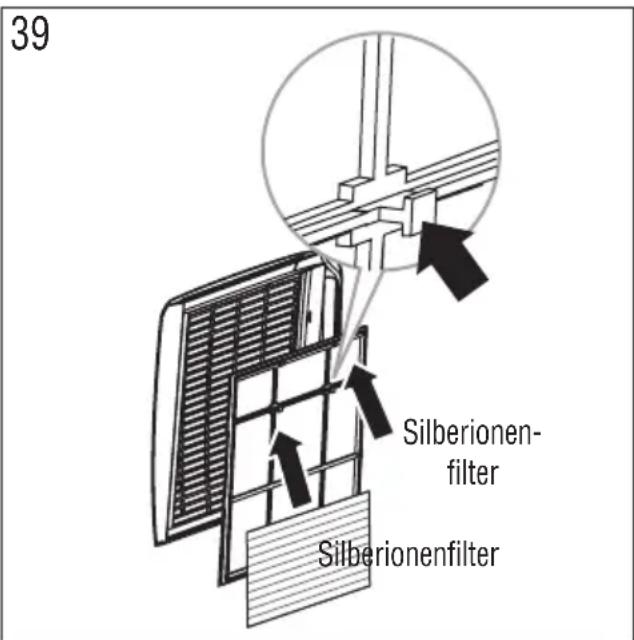 DELONGHI PAC WE128ECO - Einsetzen der Filter am Gitter - 1
