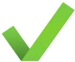 Green checkmark symbol on white background (no text or symbols)