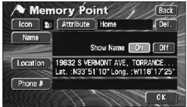 ECLIPSE AVN6600 - Entering the name of a memory point - 2