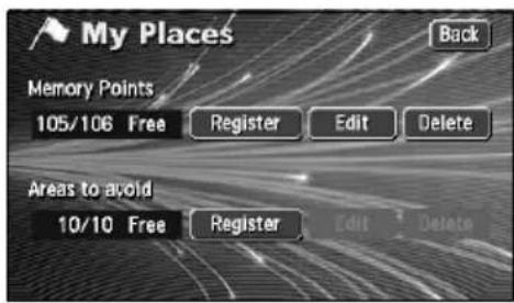 ECLIPSE AVN6600 - Registering a desired point in the memory (Refer to page 100) - 1