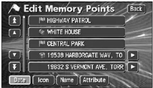 ECLIPSE AVN6600 - Touch the memory point to be displayed from the list. - 1