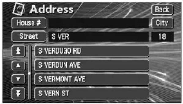 ECLIPSE AVN6600 - Touch the street name to be displayed. - 1