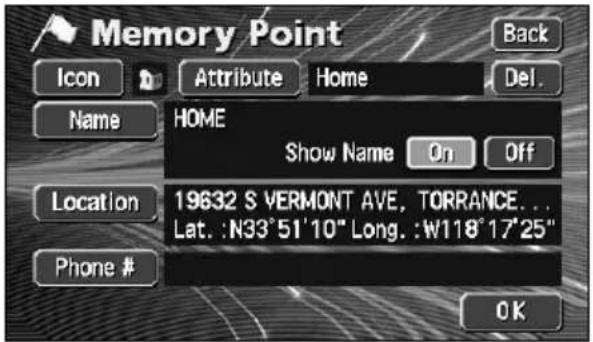 ECLIPSE AVN6600 - Displaying the name of a memory point - 3