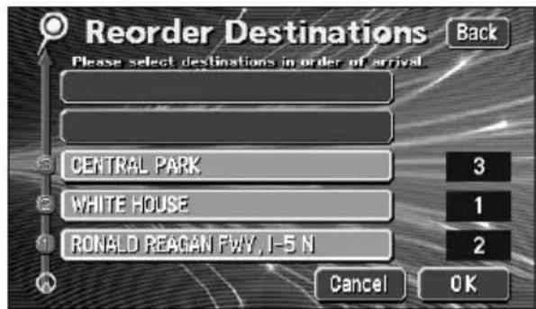 ECLIPSE AVN6600 - Touch the name of the destinations in order starting with the next destination. - 1