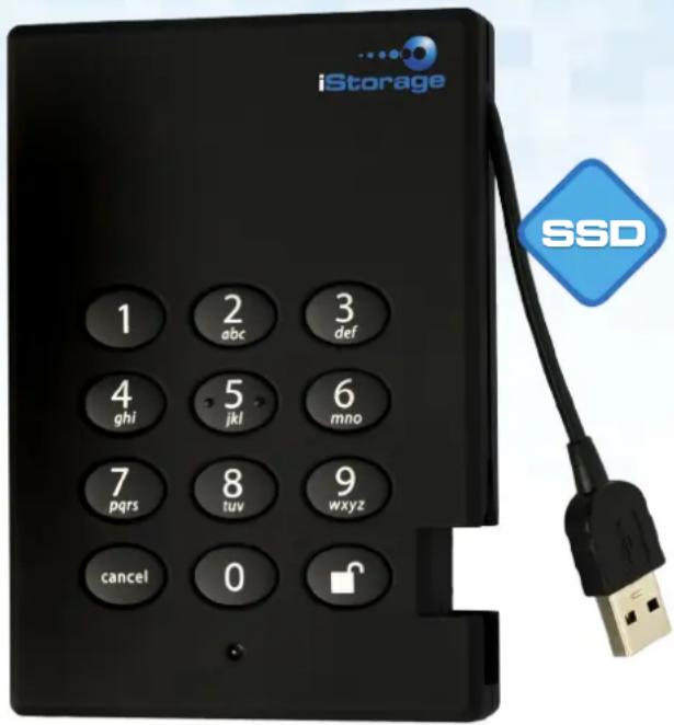iStorage 1 2 abc 3 def 4 ghi 5 jkl 6 mno 7 pqrs 8 tuv 9 wxyz cancel 0 lock SSD