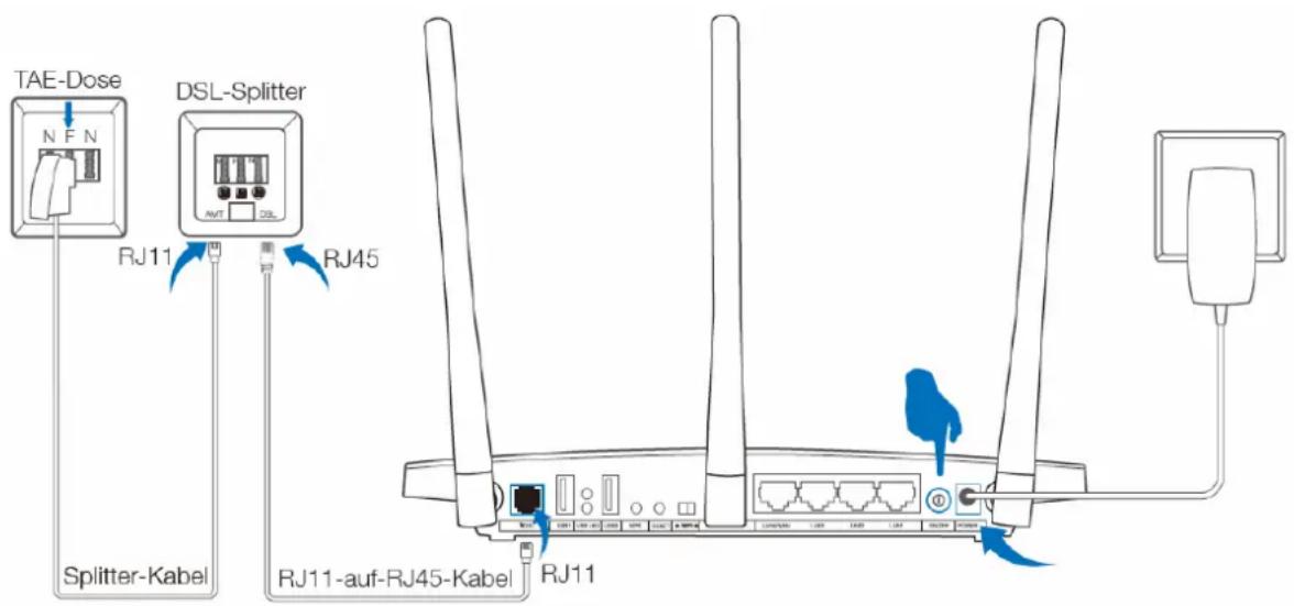 TAE-Dose N F N DSL-Splitter AUT DSL RJ11 RJ45 Splitter-Kabel RJ11-auf-RJ45-Kabel RJ11