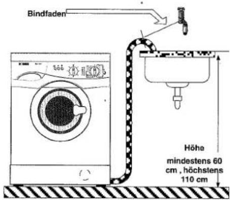 Bindfaden Höhe mindestens 60 cm, höchstens 110 cm