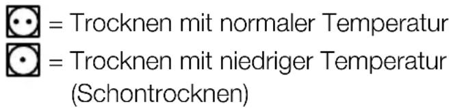 ● = Trocknen mit normaler Temperatur ● = Trocknen mit niedriger Temperatur (Schontrocknen)