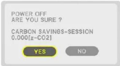 POWER OFF ARE YOU SURE ? CARBON SAVINGS-SESSION 0.000[g-CO2] YES NO