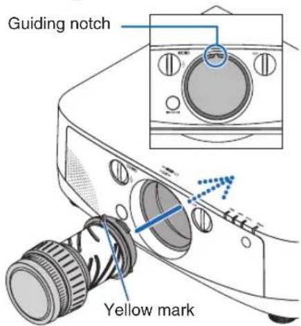 Guiding notch Yellow mark