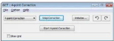 GCT : 4-point Correction File Option Help 1-point Correction Step Correction Initialize... Start 4-point Correction Show and