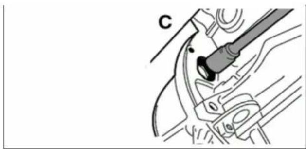 Mechanical assembly diagram showing a tool inserted into a component (no text or labels visible).