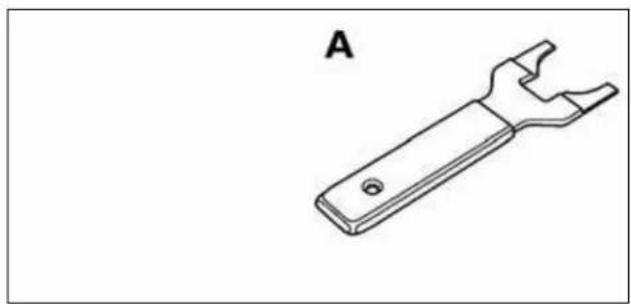 Line drawing of a mechanical wrench (no text or symbols)