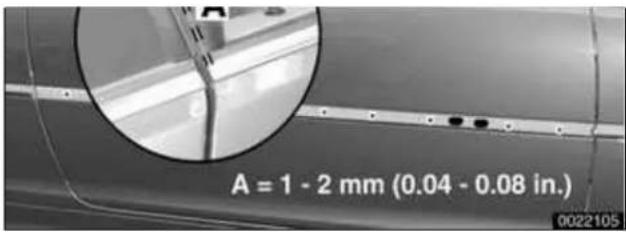 A = 1 - 2 mm (0.04 - 0.08 in.) 0022105