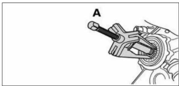 Mechanical assembly diagram showing a shaft and gear mechanism (no text or labels)
