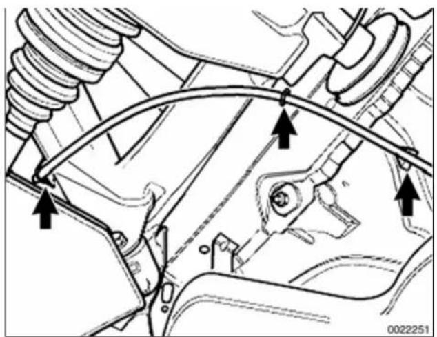 Technical diagram of a mechanical assembly with arrows indicating connection points. No text or symbols present.